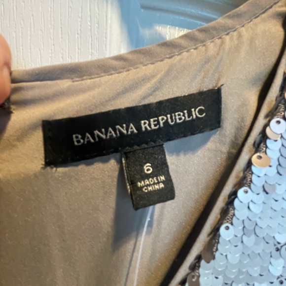 NWT, Banana Republic Shimmering Sequin Gold / Bronze Mini Dress - Picture 5 of 7